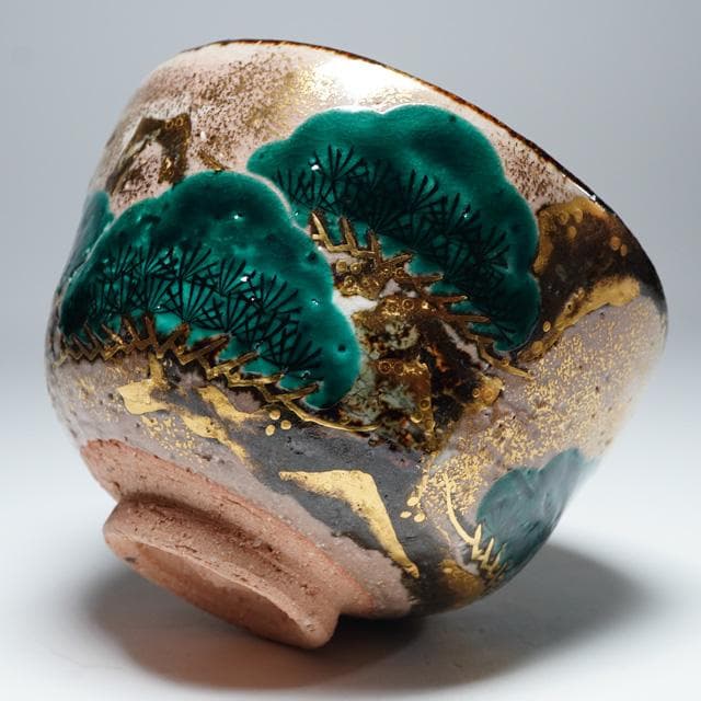 加藤利昇　乾山松茶碗　共箱　茶道具　抹茶碗　京焼　色絵