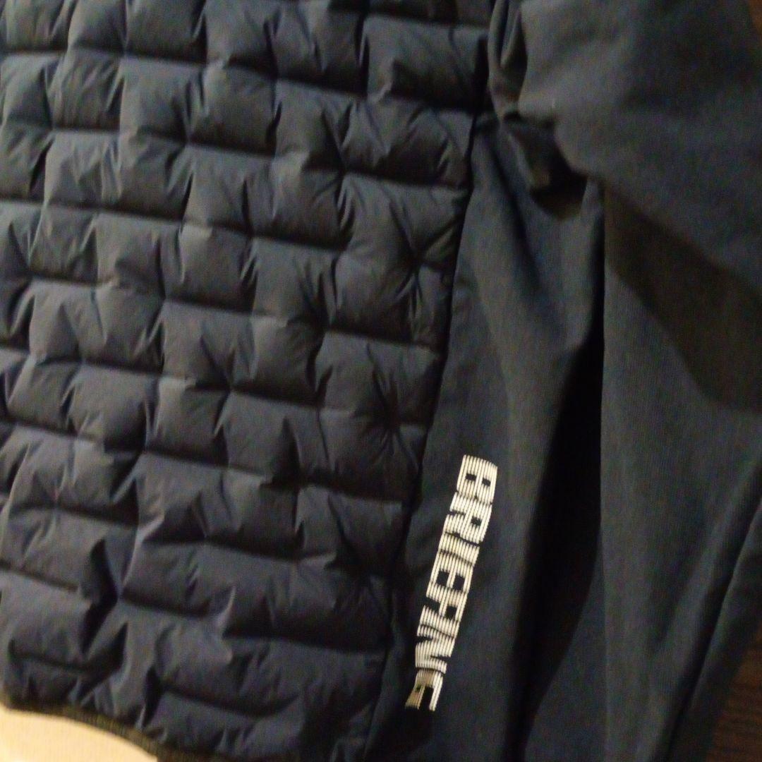 ブリーフィングメンズハイブリッドダウンクルーネックネイビーサイズL