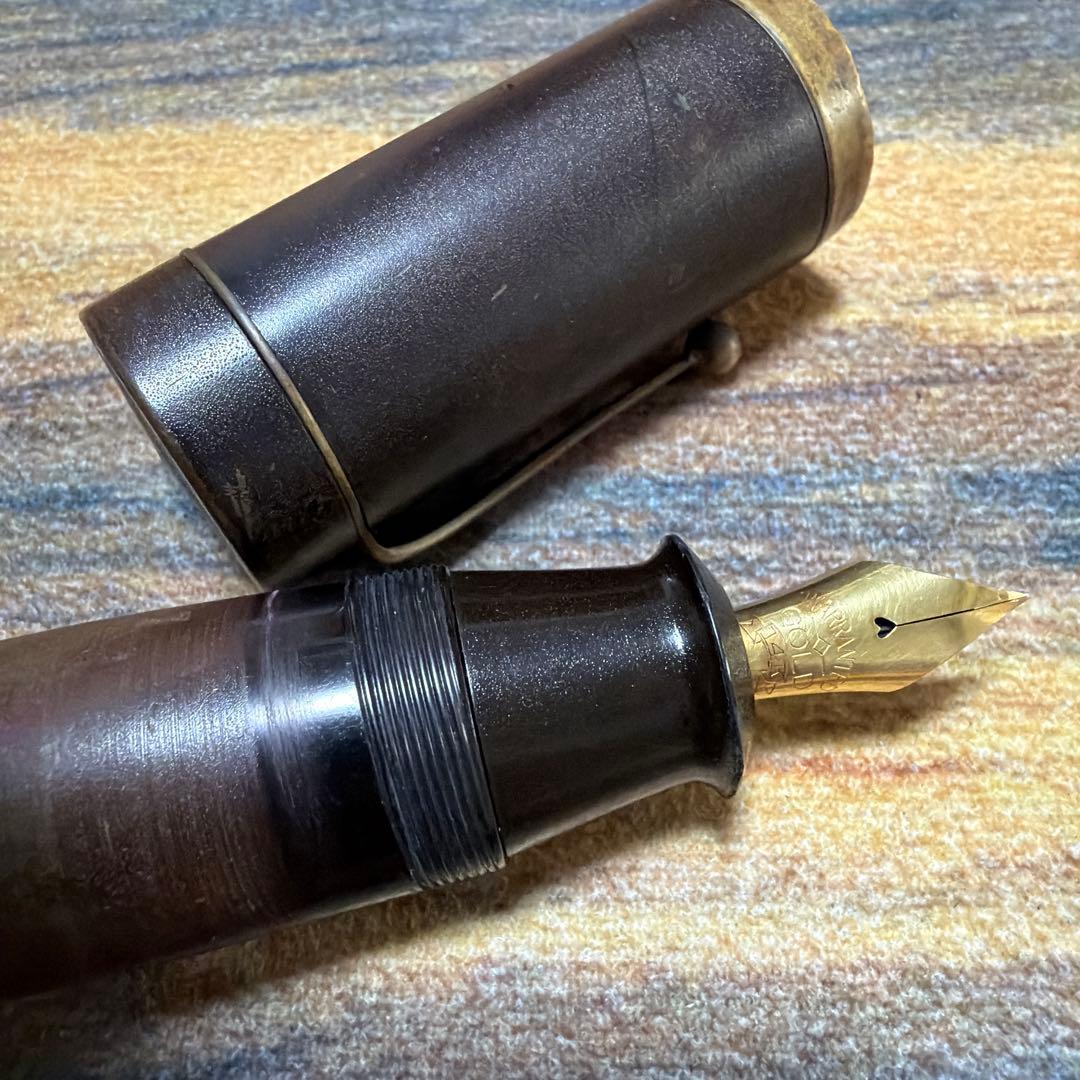 ジャンボペン　万年筆 金色ペン先 黒色本体　ワランテッド　14K