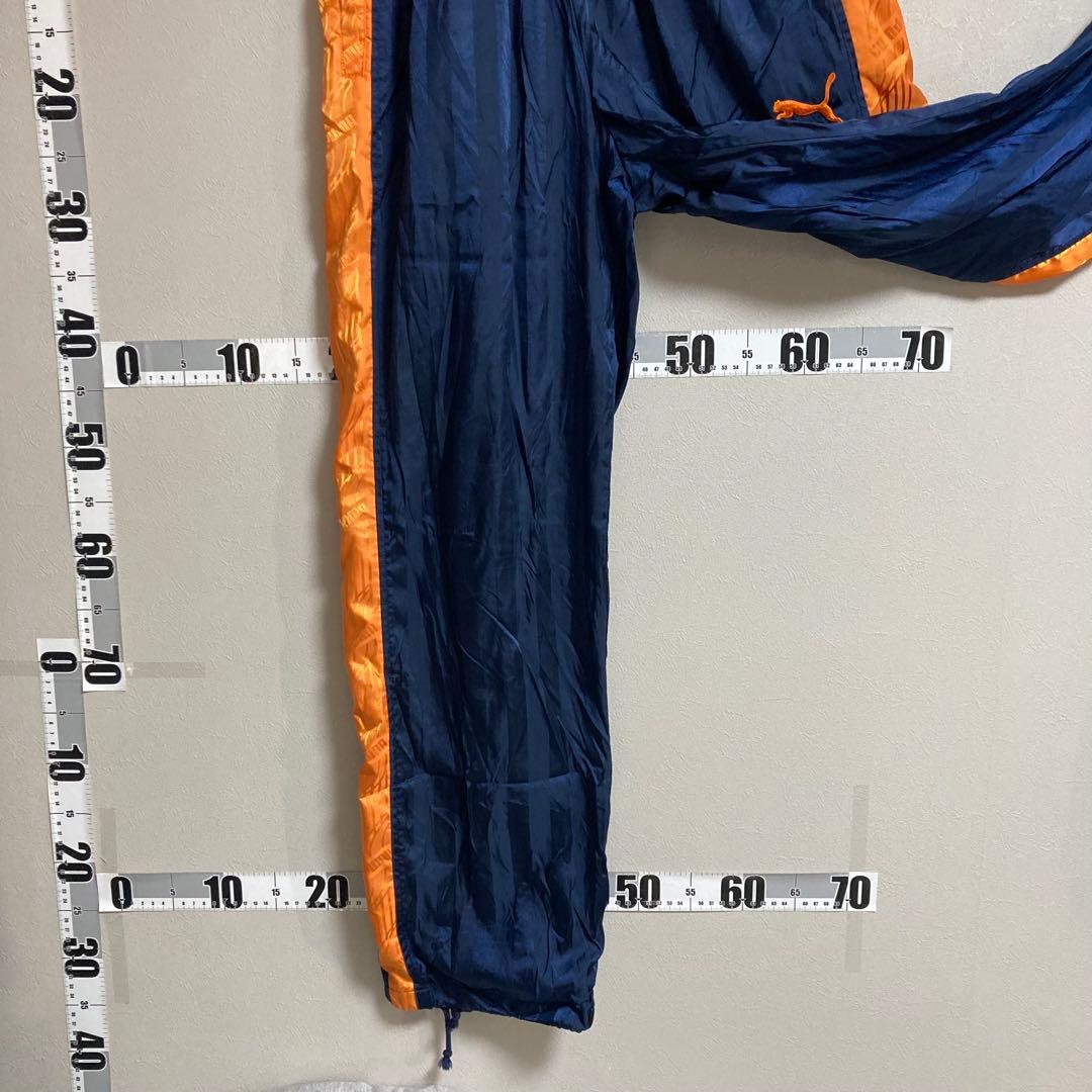 プーマ PUMA ナイロンジャケット 上下セット 紺色 ネイビー O オレンジ