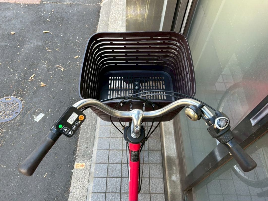 中古電動自転車 パナソニック ビビDX 26インチ　レッド 横浜№3564