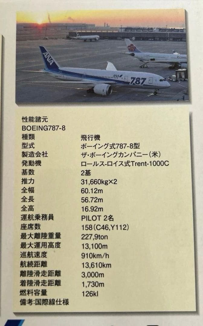 ANA BOEING787-8 スケール1:500