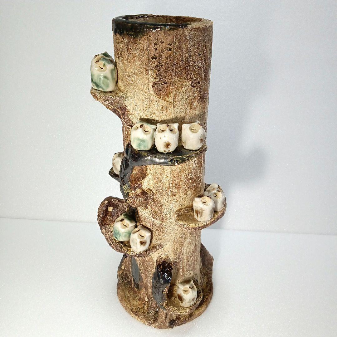 幸福 の 鳥 フクロウ タワー 縁起物 花入