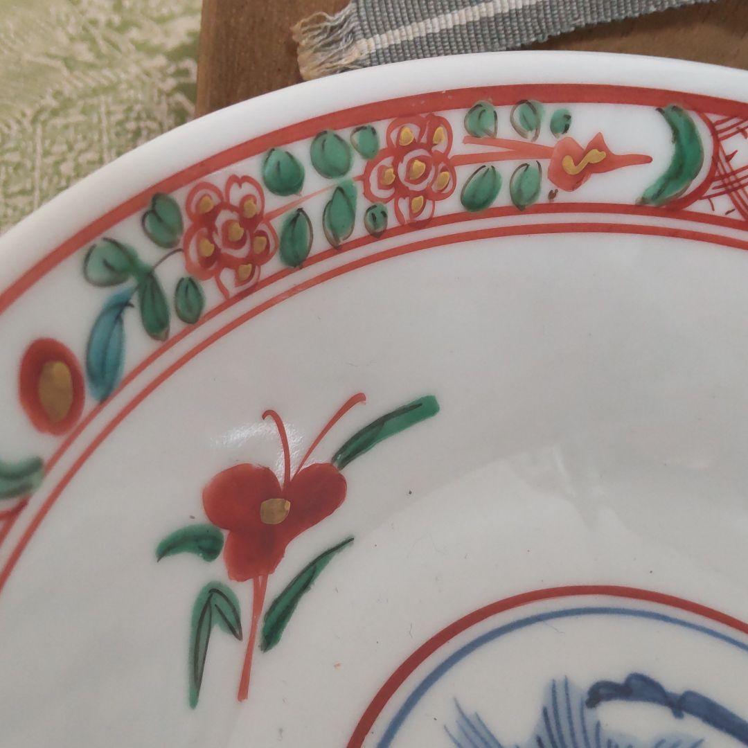 九谷焼初代滝口加全作　呉洲赤絵写茶碗　獅子赤絵鉢