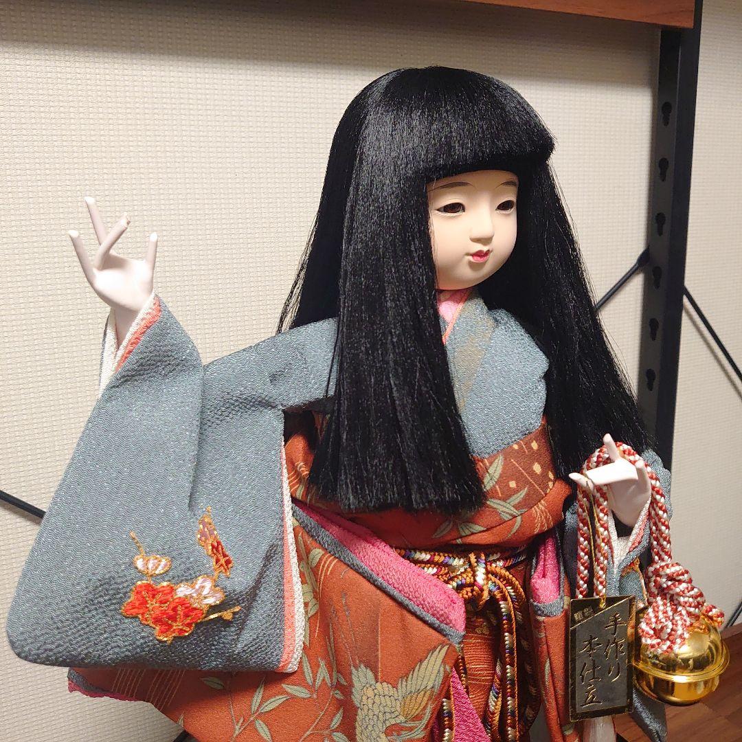 市松人形【春幸】日本人形　丹後ちりめん　謹製　手作り本仕立 全長約44cm