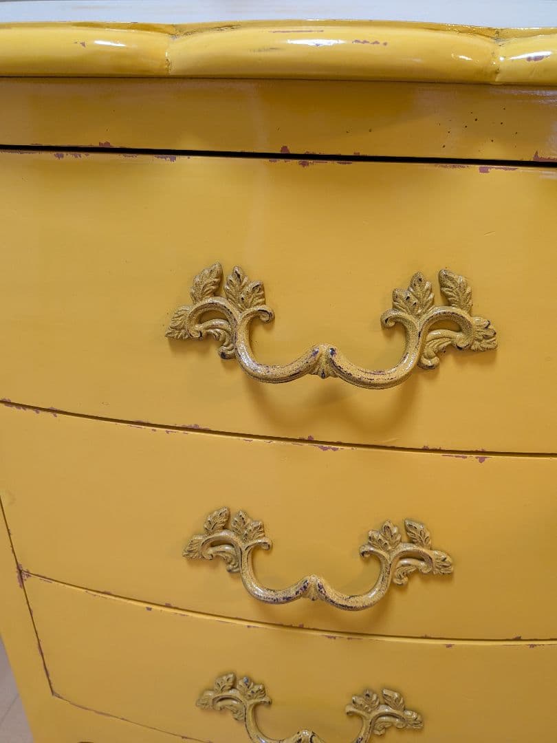 カントリーコーナー　3段引き出しチェスト　黄色