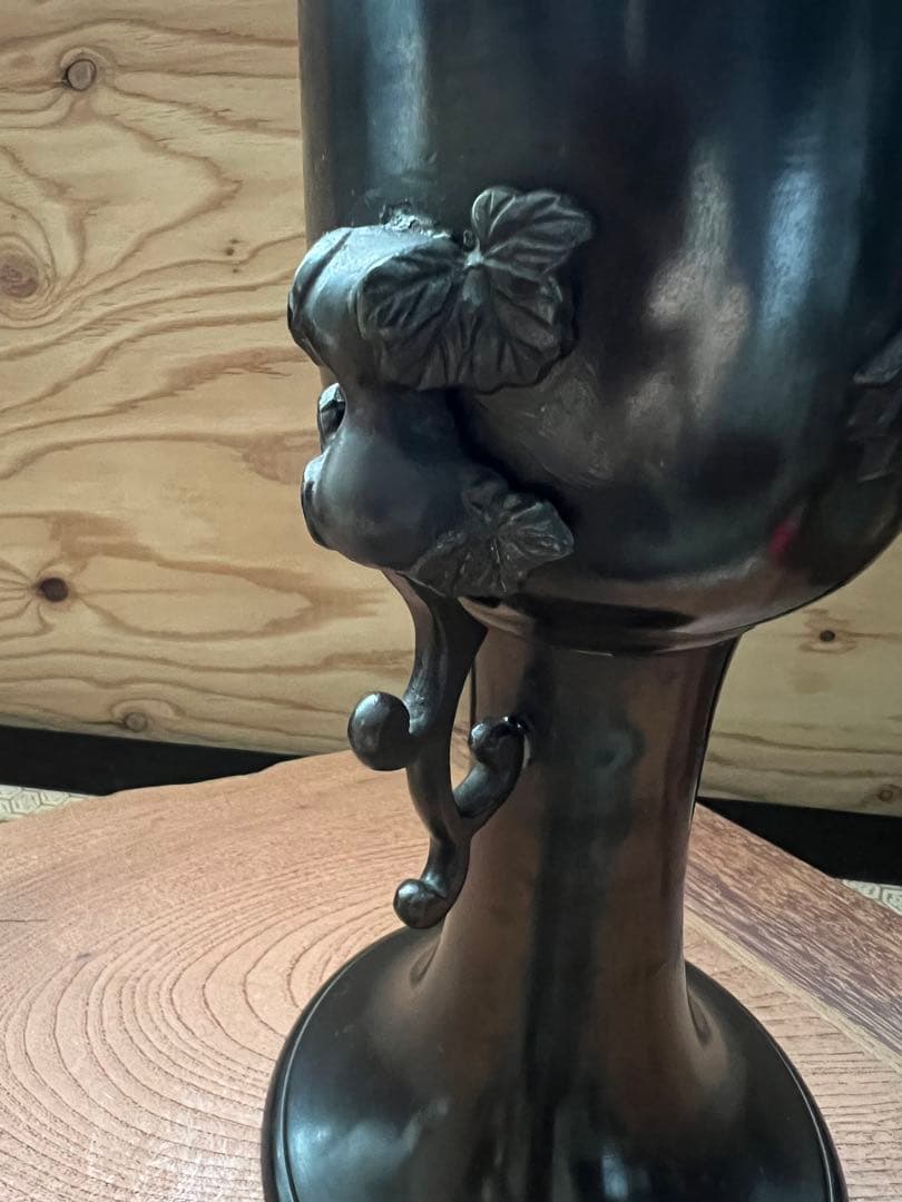 九代家元　未生庵好　未生斎一甫　昌龍造　唐銅　薄端　 花器　花生　花入