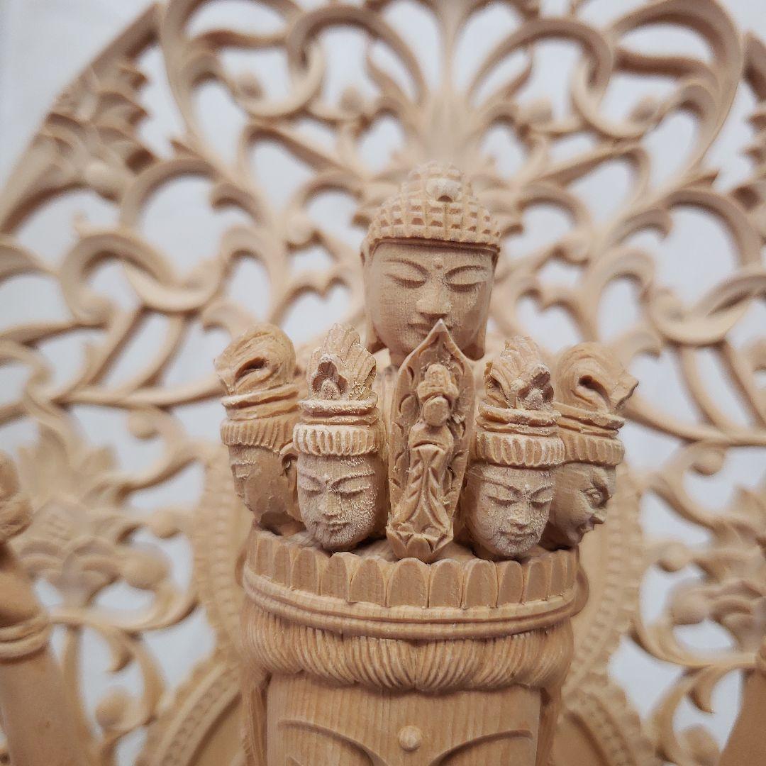 Ｂフライデー蔵出し特価大きな仏像★ヒバ材 千手観音菩薩像1尺立★全高 約68cm