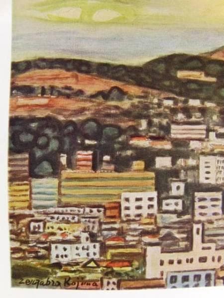 児島善三郎、熱海、希少な額装用画集より、新品高級額装付、状態良好