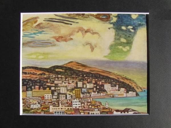 児島善三郎、熱海、希少な額装用画集より、新品高級額装付、状態良好