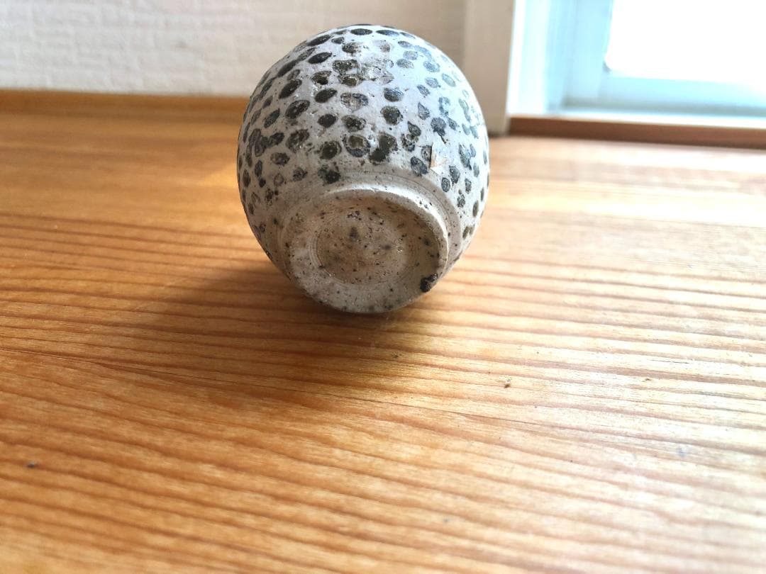 【タイ・骨董】宋胡録（スンコロク）白釉斑紋 小壺（1301年~1600年）