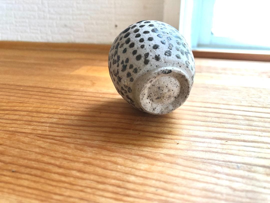 【タイ・骨董】宋胡録（スンコロク）白釉斑紋 小壺（1301年~1600年）