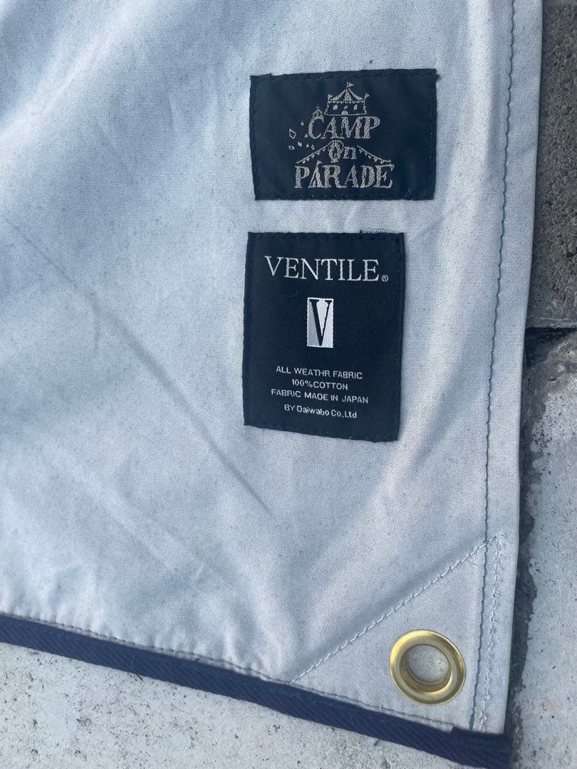 CAMP PARADE VENTILE オーダータープ　真鍮自在金具×8付き