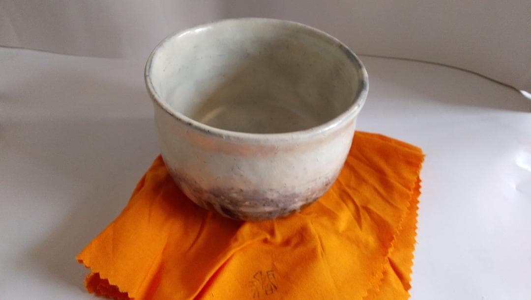 萩焼 清水啓功 上手物粉引 萩光悦茶碗 共箱 共布 栞 茶道具 抹茶碗 新品