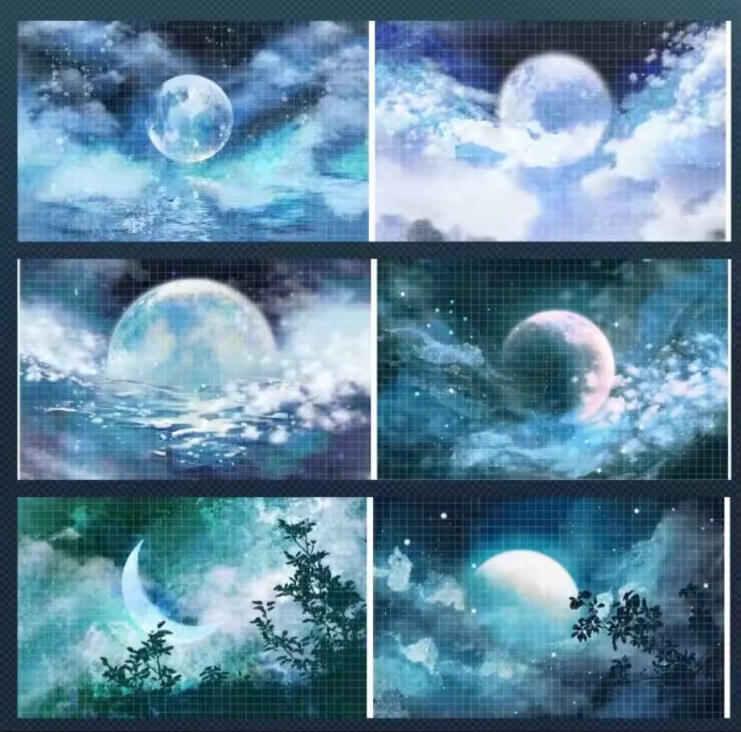 新品⑧ 海外マスキングテープ　背景　月　PET