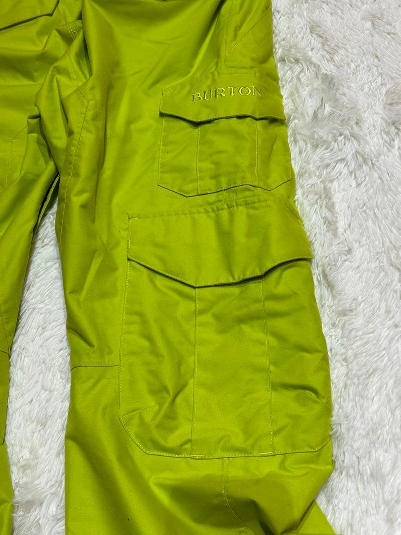 美品 BURTONスノーボードウェアカーゴパンツ メンズ L 蛍光ライムグリーン