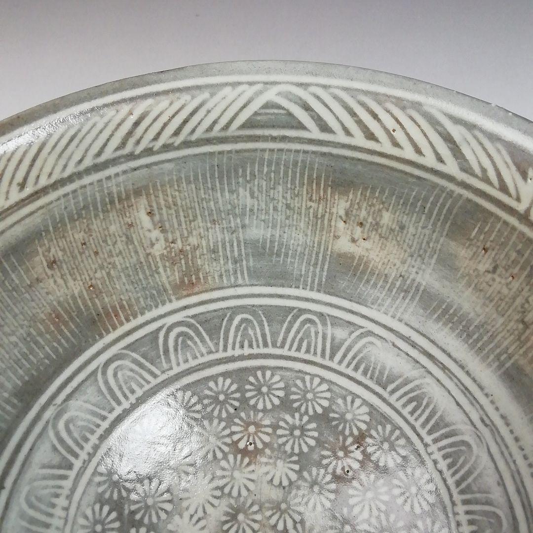 Ｔ９７４　数茶碗　十客　『花三島　数茶碗』『黒石窯　榊原勇一 作』　共箱　茶道具