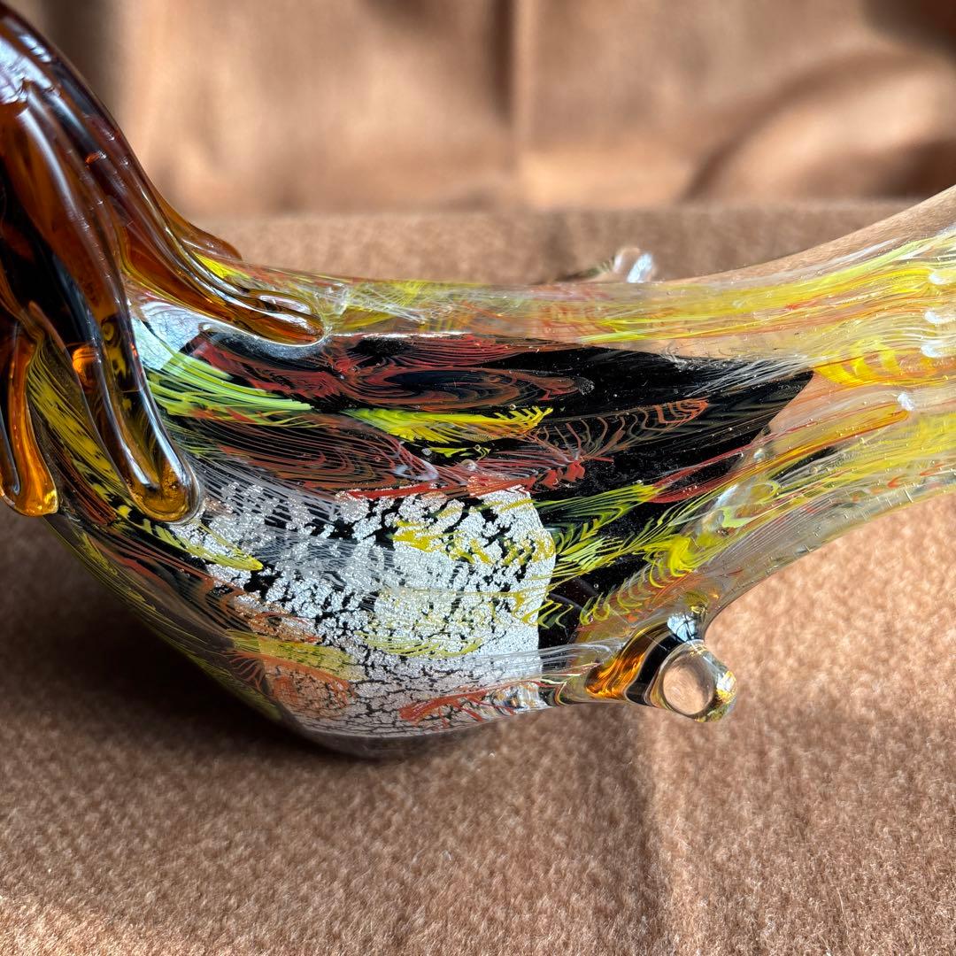 美品　ガラス製鳥の置物 2羽セット