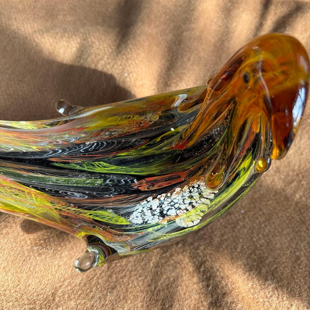 美品　ガラス製鳥の置物 2羽セット