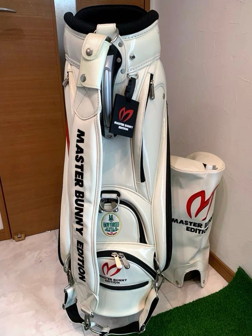 正規品　美品　パーリーゲイツ　マスターバニー　3点式　キャディバッグ　エナメル