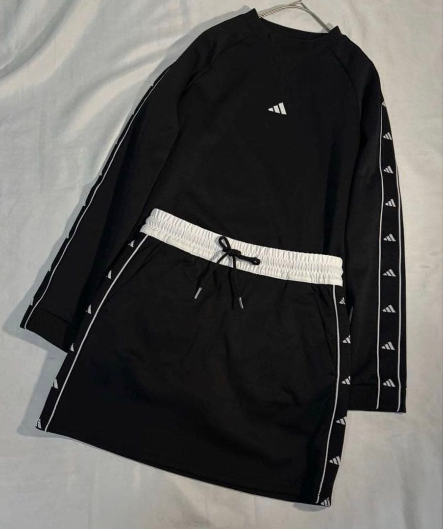 adidas ゴルフ　バイカラーセットアップ　フリース　裏起毛