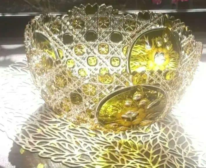 新春セール美品❗️箱付きマイセン クリスタル オリーブグリーン 花瓶 ボウル