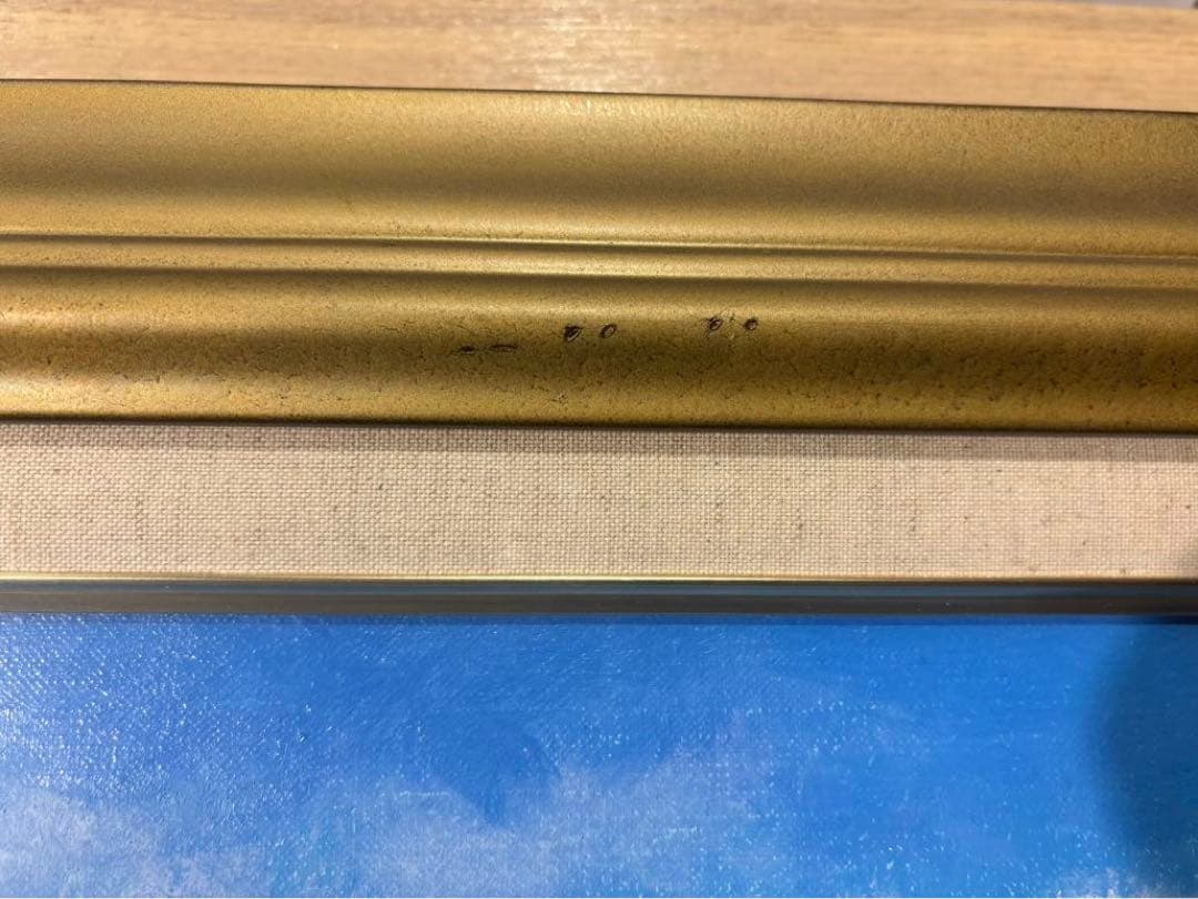 真筆証明書付き【猿渡一根/晩秋京都美山/風景画】 油彩画 F10 金色フレーム