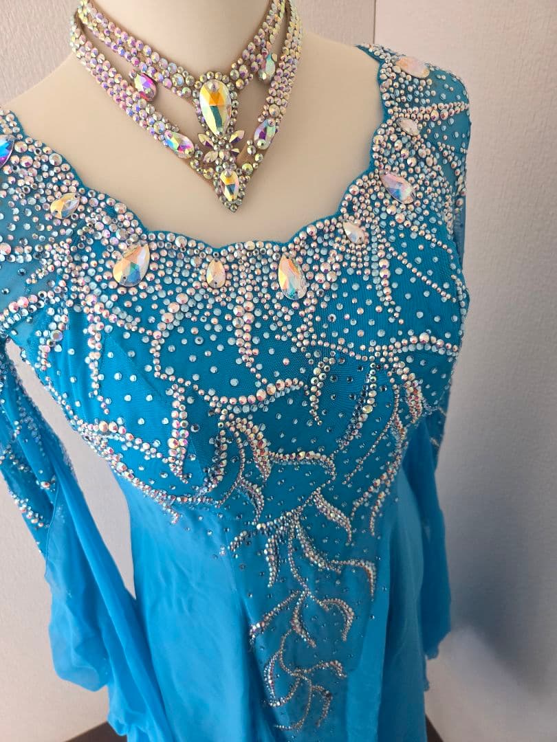 スタンダードドレス ブルー ボールルーム 社交ダンス