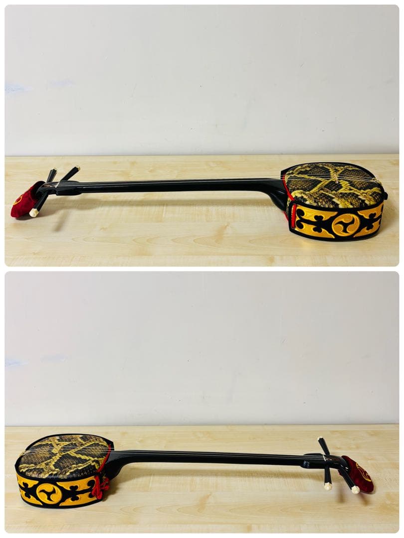 【美品】沖縄三線 人工皮 初心者 和楽器 民謡 三味線 送料込み