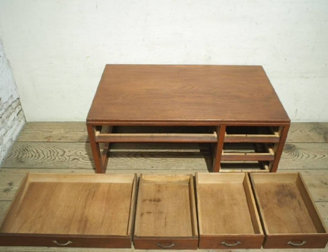 1040 ヴィンテージ　ロータイプの片袖机　文机　ローテーブル　古家具　レトロ