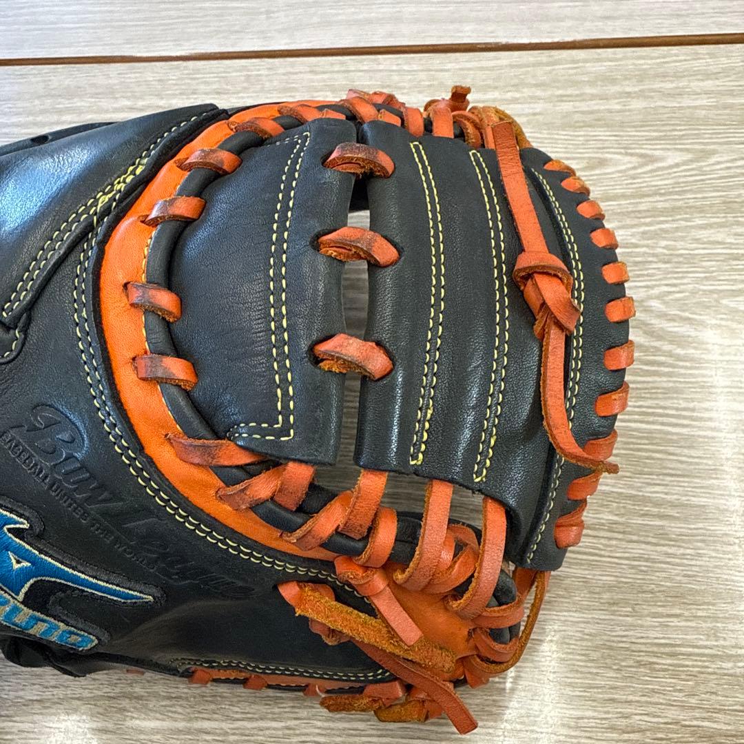 Mizuno 軟式キャッチヤーミット BuwLeague黒/オレンジ