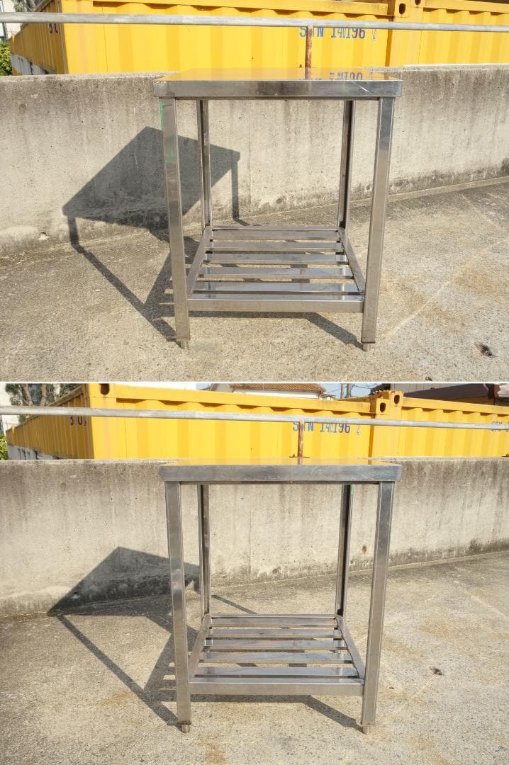 【中古】M▽業務用 厨房 作業台 棚 ステンレス (Fe1835)