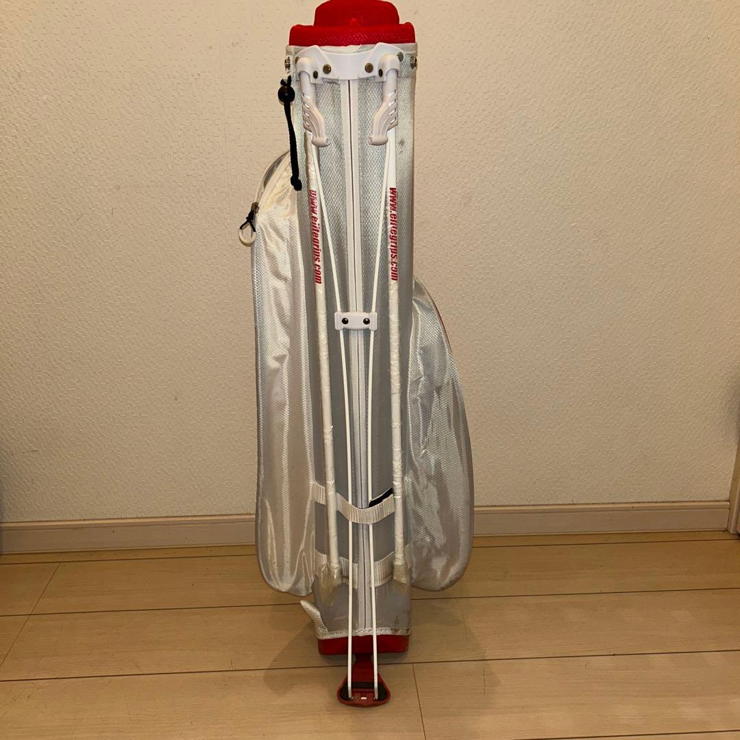 kz エリートグリップキャディバッグ白\赤　スタンド式