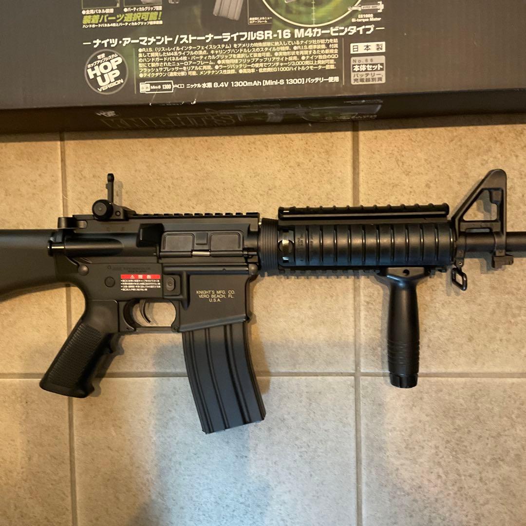 美品93m/s東京マルイ純正電動ガンナイツM4SR-16＋300連MGメンテ済
