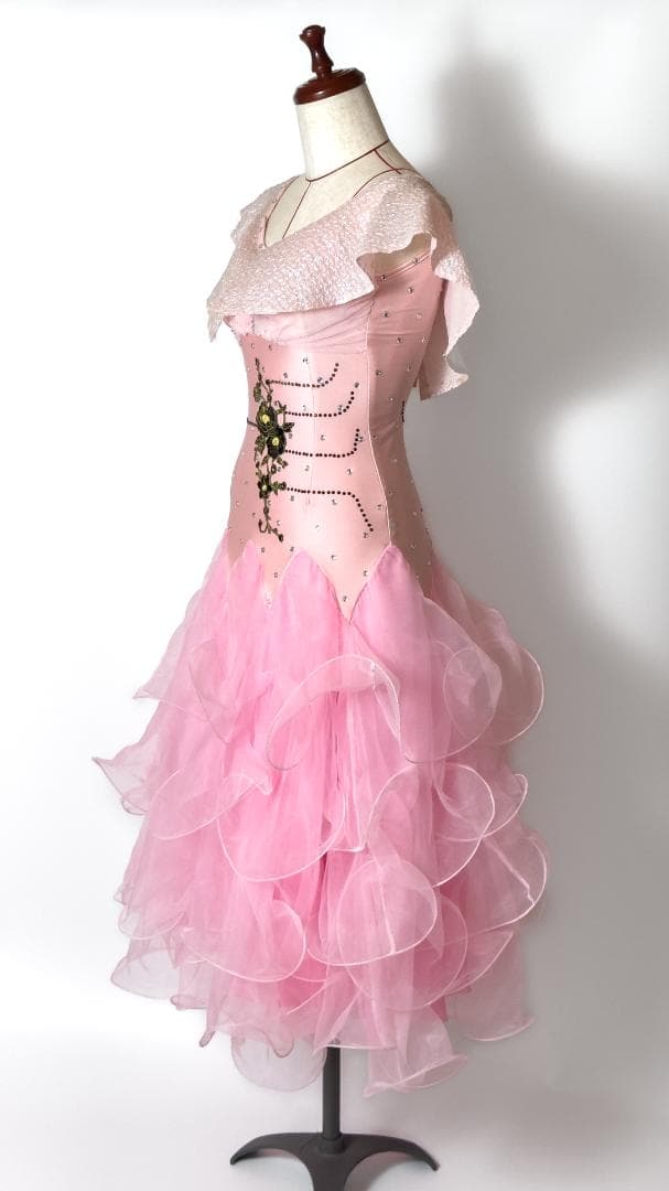 社交ダンス スタンダードドレス ピンク