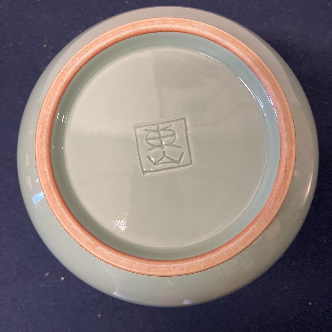 No.31060306 京焼二代宮永東山　青瓷古銅式圓文華生　共箱