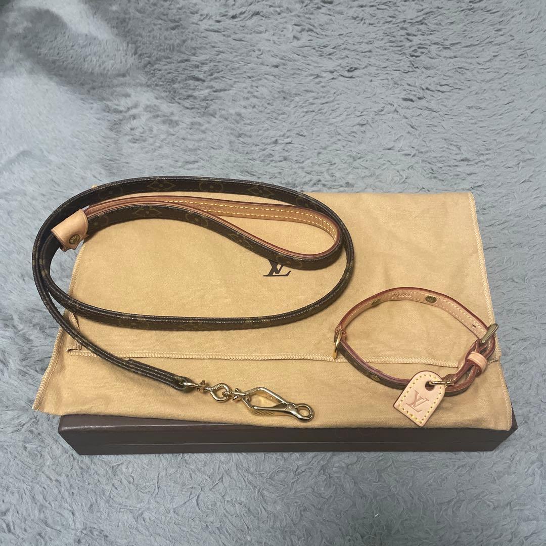 ルイヴィトン★美品ペットリードと首輪セット★モノグラム★小型犬XS