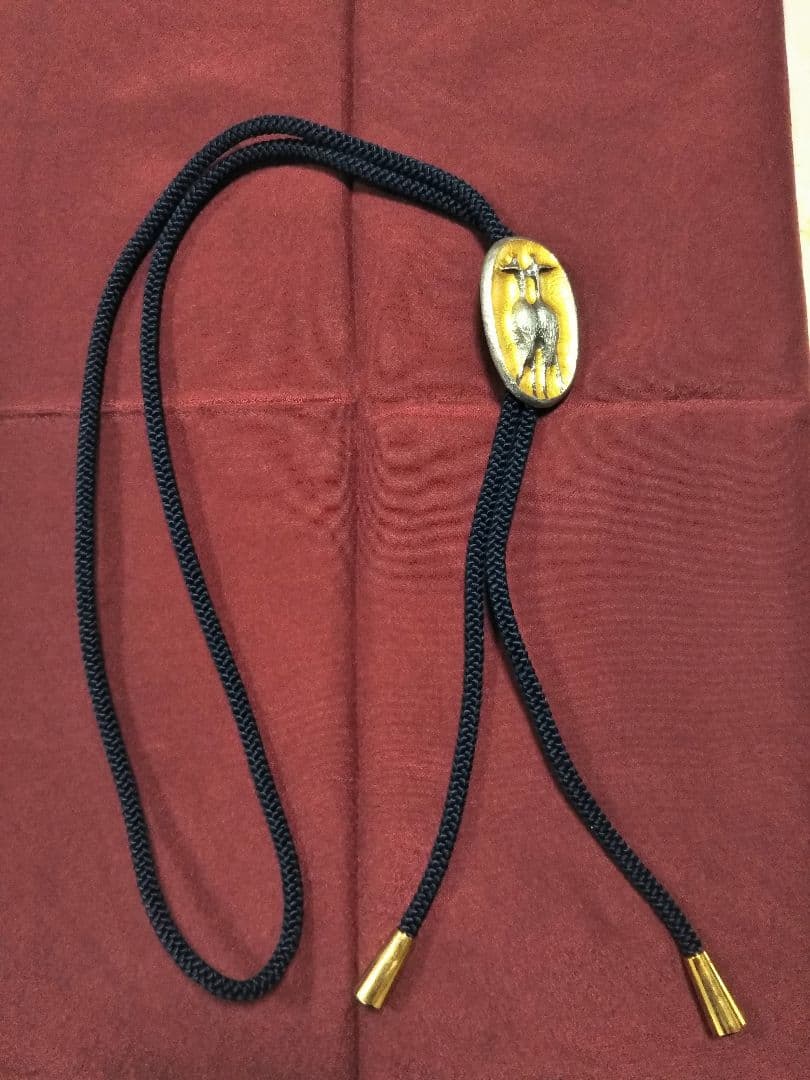 ●3216#0201　帖佐美行作 双鶴ループタイ銀900原型制作/共箱付0603