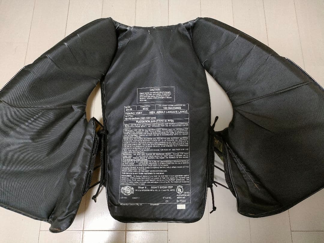 STEARNS 米国製 フィッシングベスト USCG認証 POPEYEピンバッジ