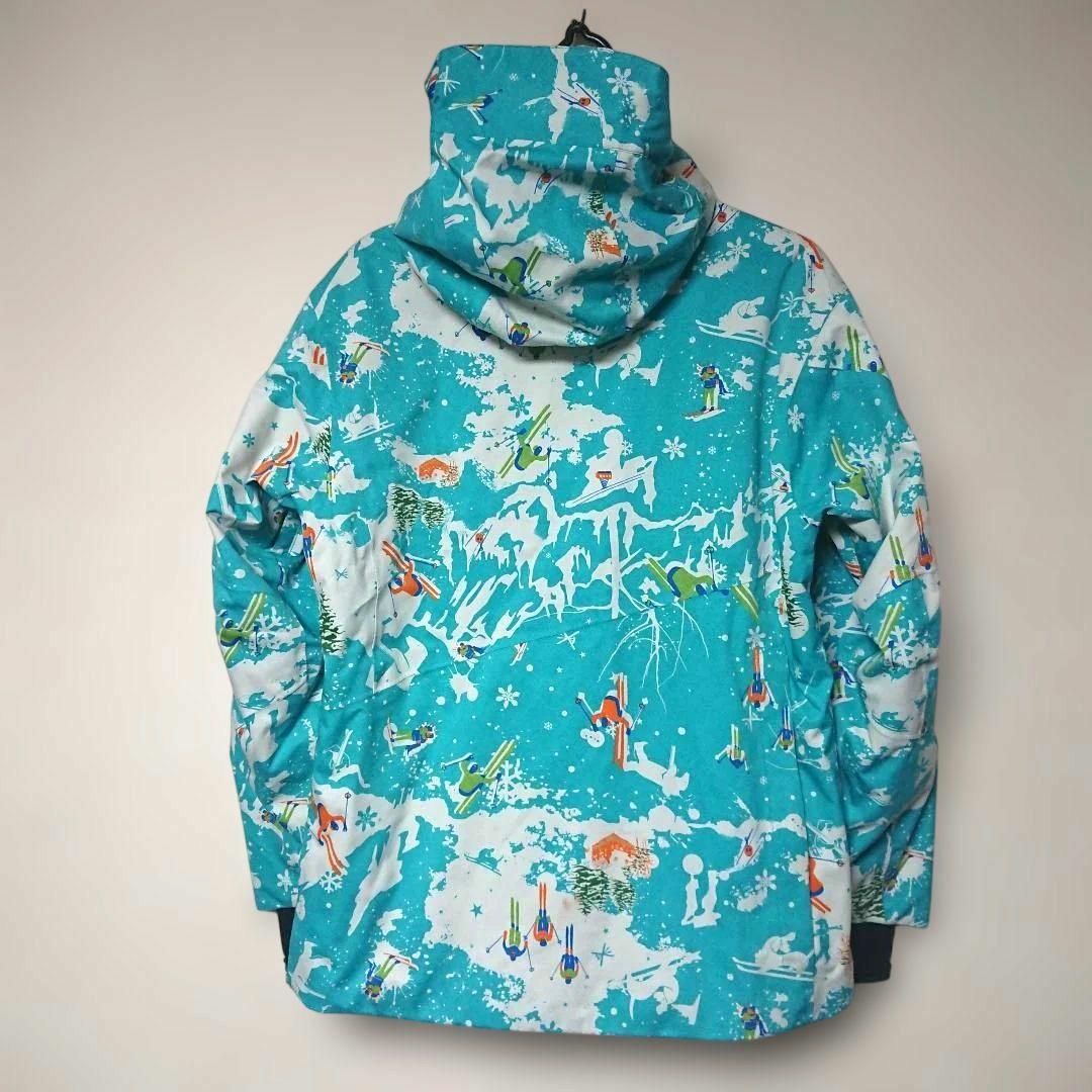 送料無料【MIZUNO】水色スキー柄スキージャケット M