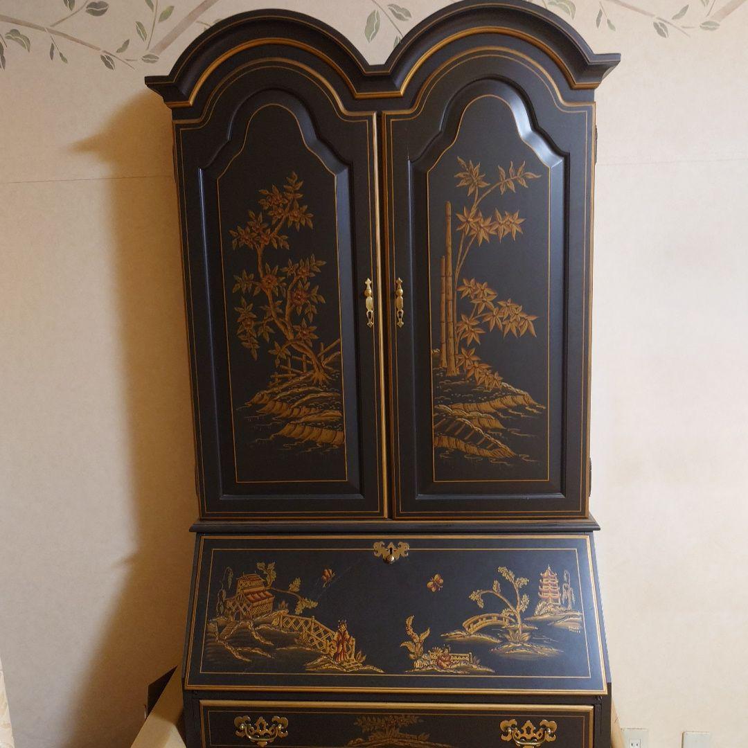 引取り限定アンティーク調 キャビネット　ライティングデスク　jasper