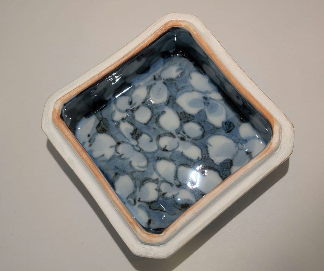 『青木龍山』『染付花紋』香合　有田焼　茶道具表千家　共箱共布　梅花