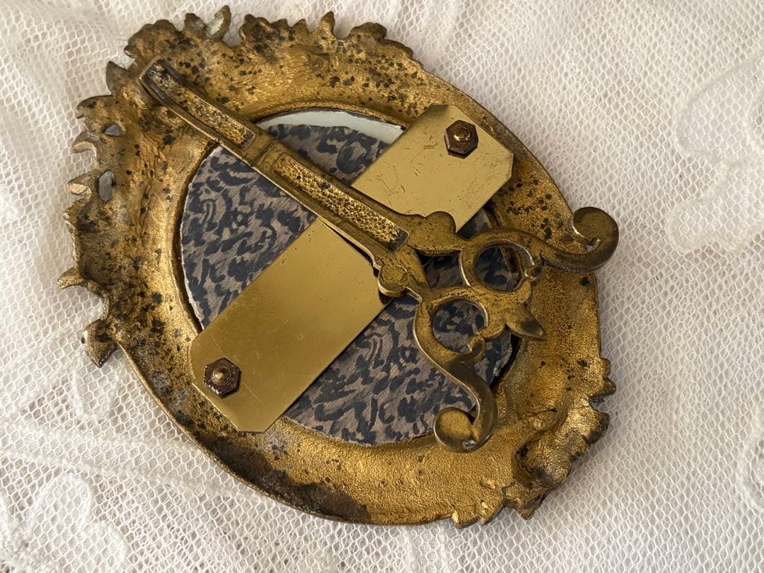 フランスアンティーク フォトスタンド ガラス付き 写真立て 真鍮 フレーム 額