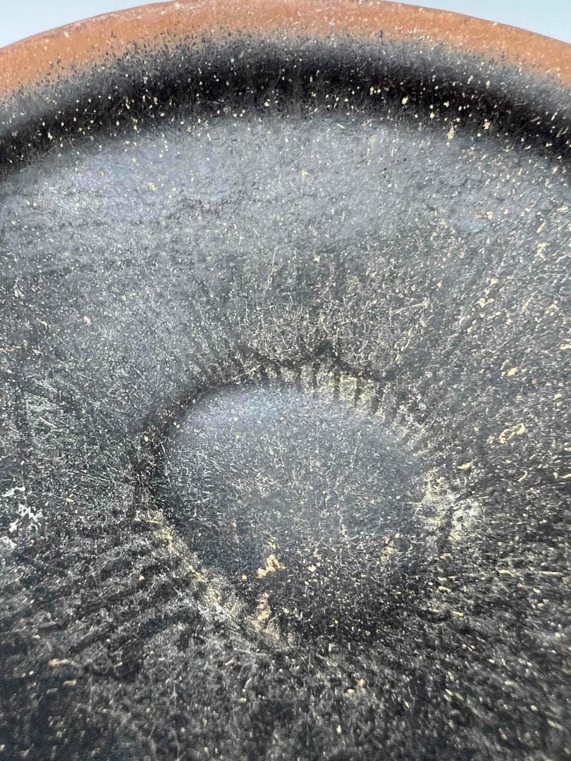 水芙蓉　遼から金時代 天目茶碗吉州窯茶盞宋時代黑釉窯変釉入茶碗(B-35)