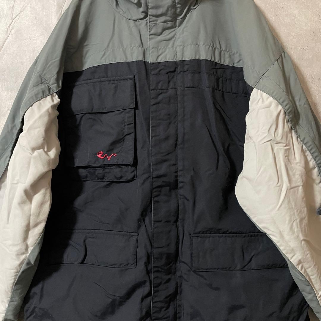 Burtonバートンスキーウェアスノーボードジャケット紺ネイビー灰色グレー刺繍