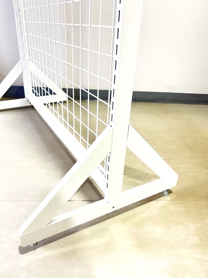 【超美品】 両面ネットタイプ システム什器 ゴンドラ什器 W90 H150 白