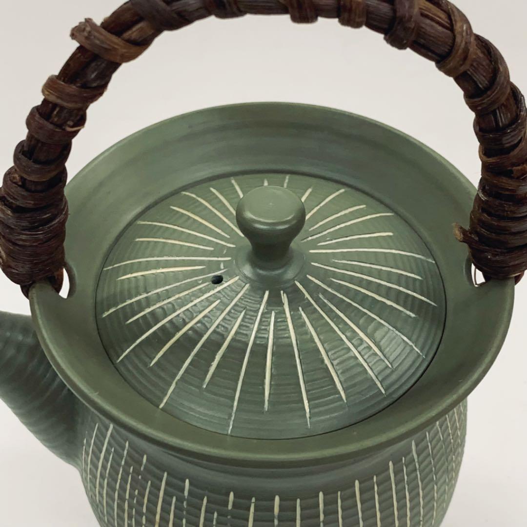 【茶注21　常滑焼　緑泥】吉川秀樹（雪堂）共箱