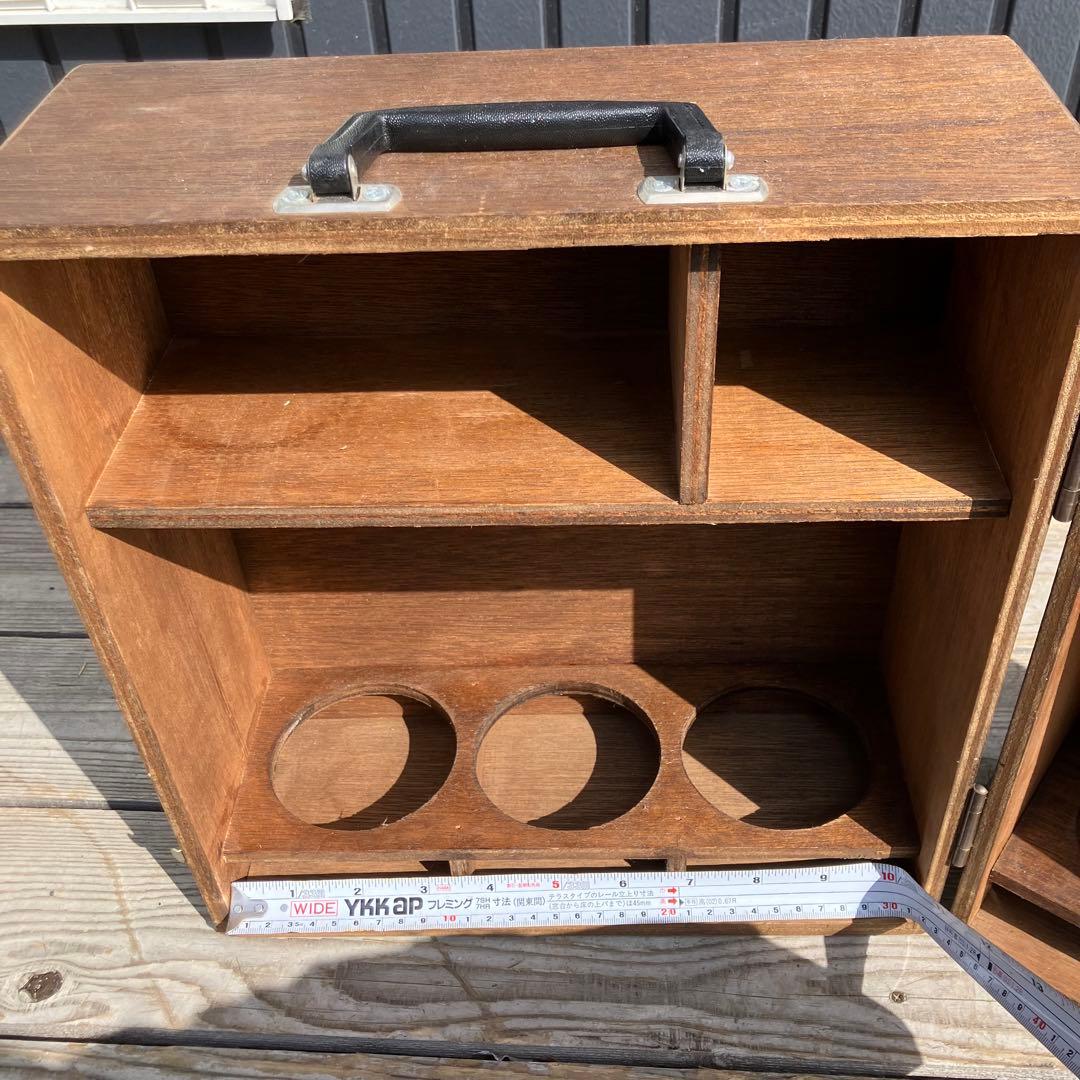 昭和レトロ 木製スパイスボックス 茶器入れ キャビネット 飾り棚 ラック