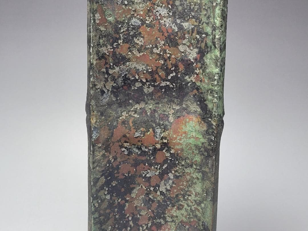 古青銅造 陰刻銘文 竹片型 文鎮 唐宋時代 長さ約30cm