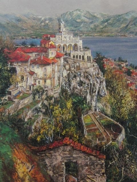 花巻碧【チャペルの丘】希少な額装用画集より、状態良好、新品高級額装付